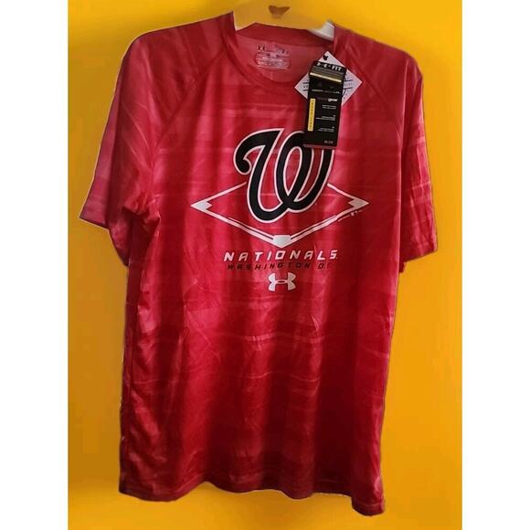 NEW Under Armour Heat Gear Men’s Washington Nationals T Shirt Small NWT A121 - Picture 1 of 5